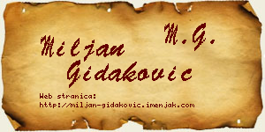 Miljan Gidaković vizit kartica